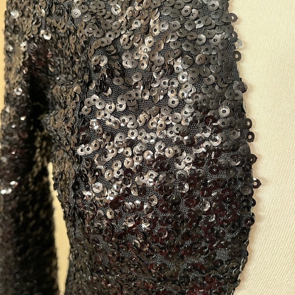 INC Black Sequin Jacket Sz S EUC - Picture 2 of 4